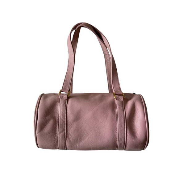 Vintage Chanel Pink Mini Bowler Barrel Leather Purse Shoulder Bag Handbag - Picture 3 of 6